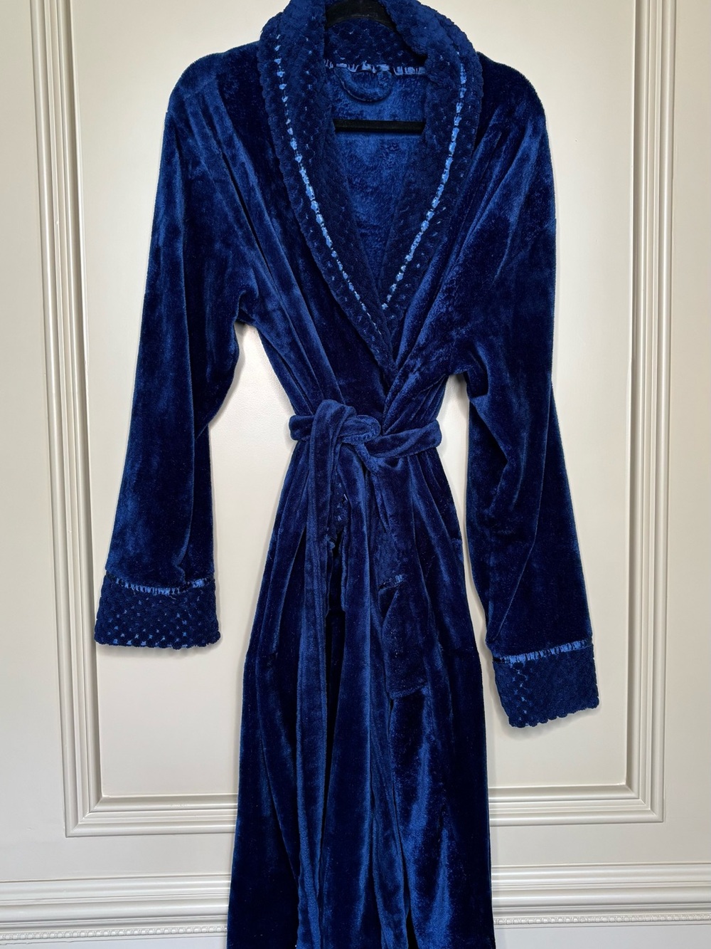 Plush Navy Velour Women's Robe
